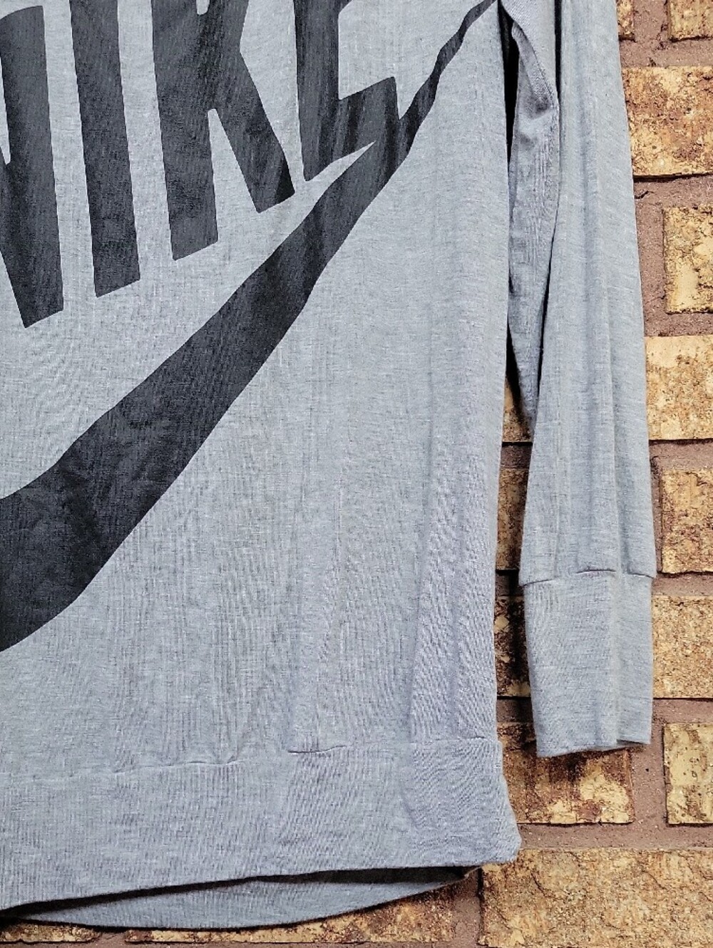 Nike Long Sleeve Pullover Round Neck Top Rayon Stretch Size Large Relaxed - Picture 5 of 10